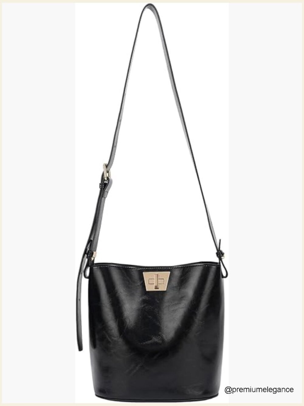 Vegan Leather Hobo Shoulder Crossbody Purse with Twist Lock